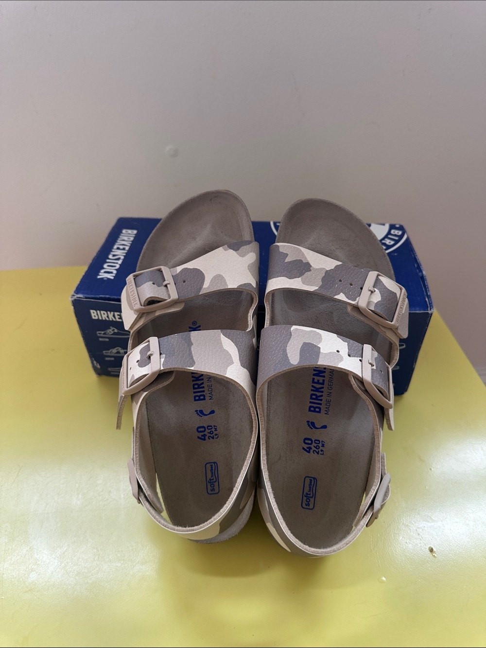 Birkenstock Arizona Camo Two-Strap Sandals - Beige Gray Cream